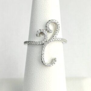 Nwt sterling silver cz curls cocktail ring size 7